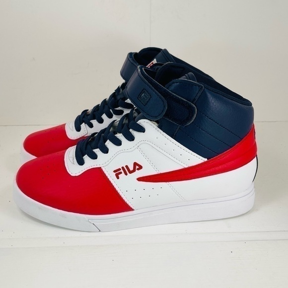 Fila Vulc 13 Red White Blue Mid Plus Mid High Top Athletic Sneakers Size 6.5 - Picture 1 of 8